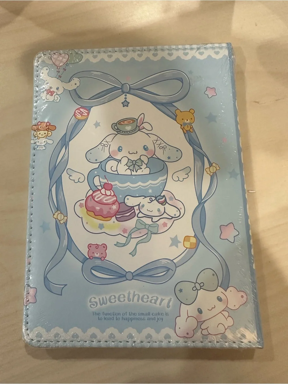 Cinna Light Blue Soft Faux Leather Like Teacup Journal with Decorative Pages